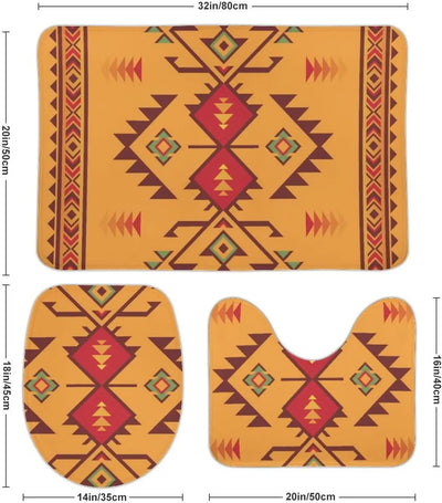 Tapis de Bain Orange 3 Pièces