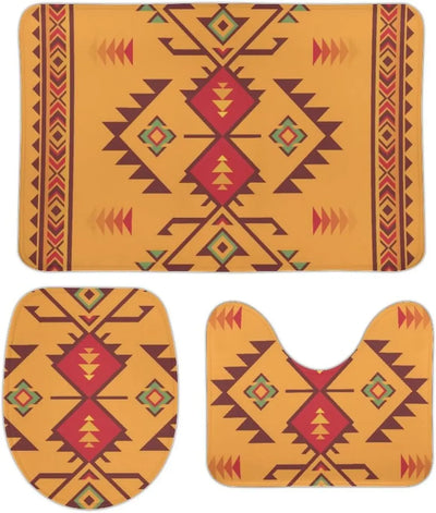 Tapis de Bain Orange 3 Pièces